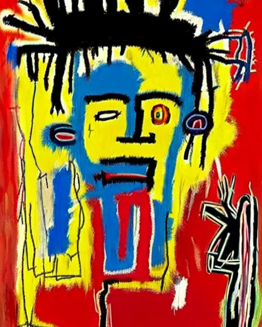 Image similar to a extremely ultra highly detailed majestic hi - res painting by jean - michel basquiat