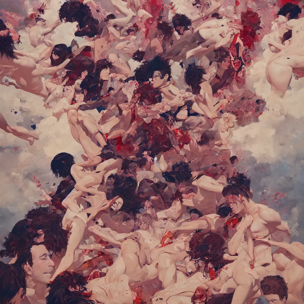 Image similar to the pandemonium of heaven descends on the willing, oil on canvas, by conrad roset, by jake parker, by antonio segura donat, sharp focus