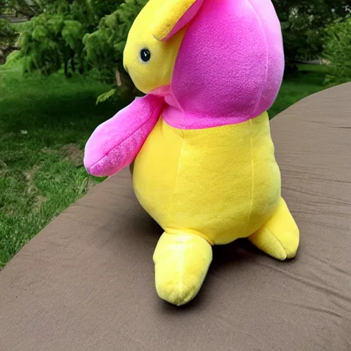 Image similar to plush stuffed animal bunny, fabric, marketing, bright, colorful, kids toy