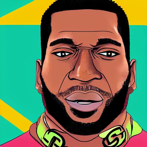 Image similar to [portrait of Gucci Mane as a GTA character, close up]