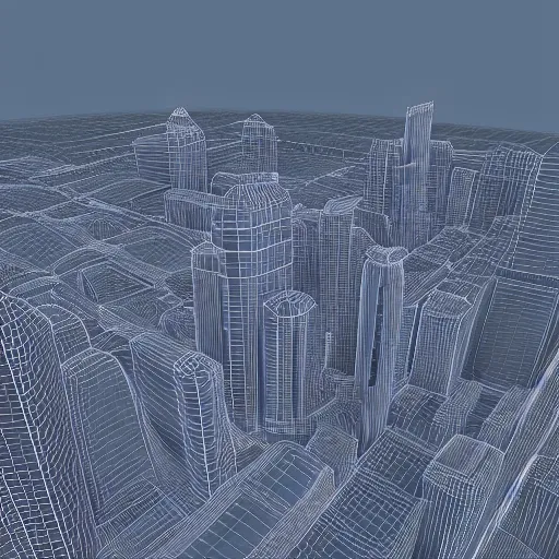 Image similar to a 3D render of a city, 4k,