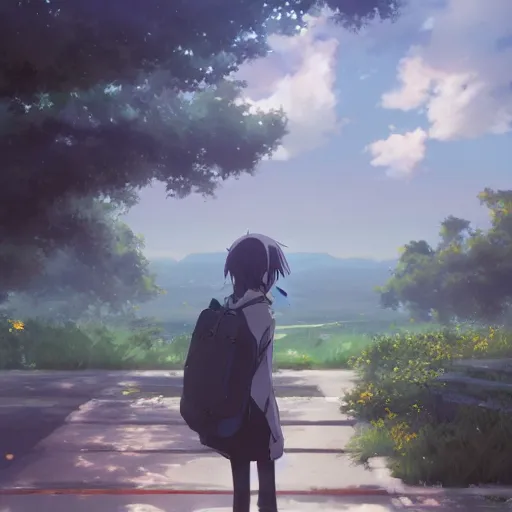 Prompt: Fateful Meeting of Two Soulmates, Anime concept art by Makoto Shinkai