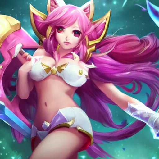 Image similar to league of legends star guardian, cute