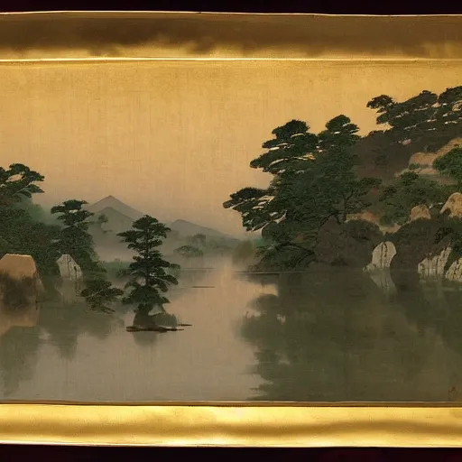 Prompt: Painting of Edo era Japan by William Adolphe Bouguereau. Dusk. Extremely detailed. 4K. Award winning.