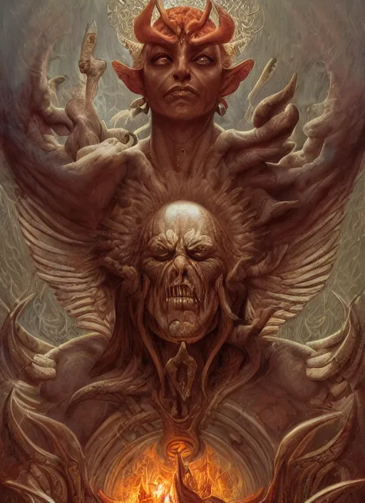 Image similar to satan's exile from heaven, shamanic poste, elegant, highly detailed, centered, digital painting, artstation, concept art, smooth, sharp focus, illustration, artgerm, tomasz alen kopera, peter mohrbacher, donato giancola, joseph christian leyendecker, wlop, frank frazetta