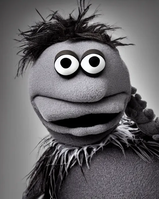 Prompt: an award winning portrait photograph of Animal is a Muppet character