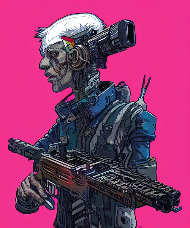 Prompt: a portrait of an anthropomorphic cyberpunk eagle holding an ar - 1 5, fantasy, elegant, digital painting, artstation, concept art, matte, sharp focus, illustration, art by josan gonzalez