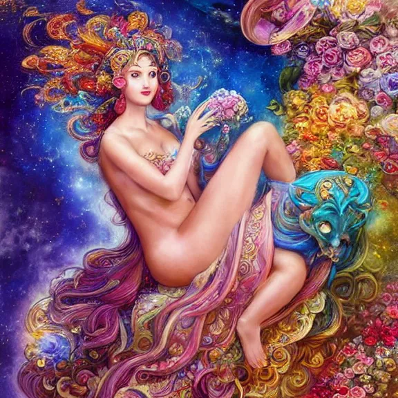 Image similar to a celestial goddess being lazy on her day off laying on a couch catching up on social media, magic realism, art by josephine wall, art by huang guangjian, art by viktoria gavrilenko, art by amanda sage, trending on artstation