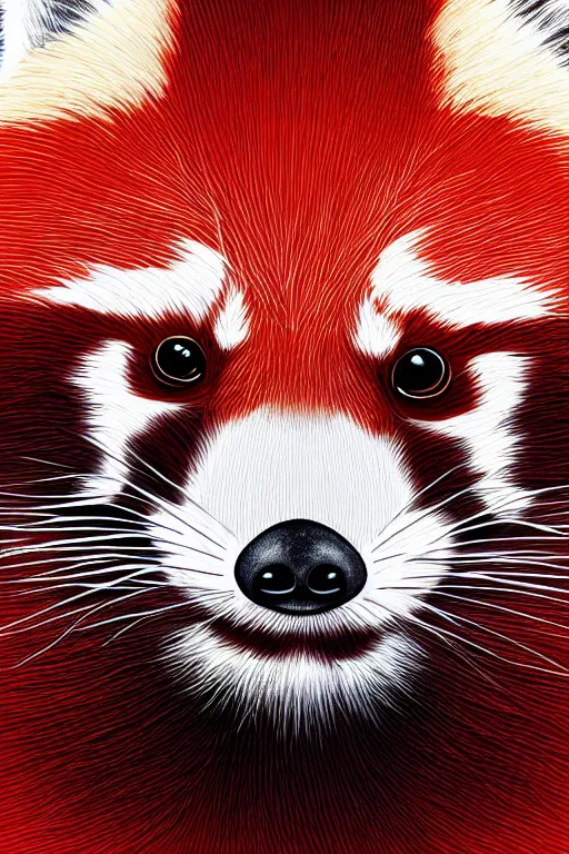 Image similar to an amber red panda, symmetrical, highly detailed, digital art, sharp focus, trending on art station