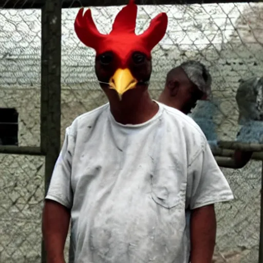 Image similar to a prisoner that has a chicken head