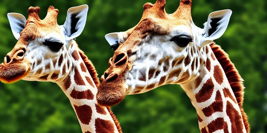 Image similar to a giraffe with a short neck, photorealistic