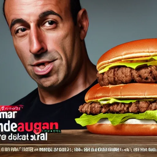 Image similar to advertisement for the new joe rogan mcdonalds meal