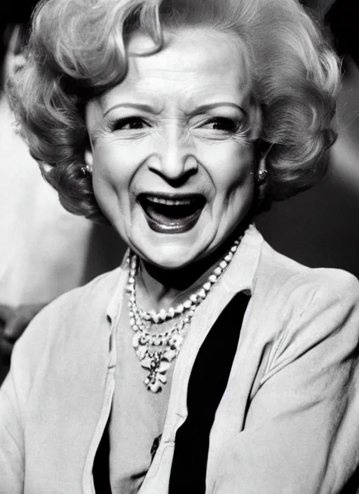 Image similar to a grainy low resolution film photo of Betty White