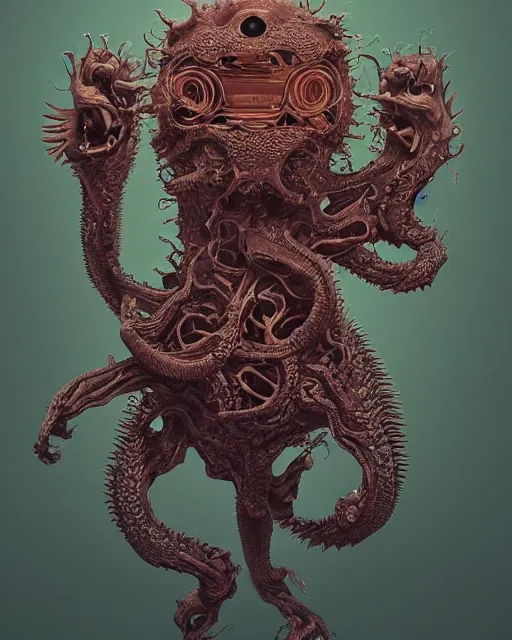 Image similar to portrait of a baby with six arms, monster, intricate artwork. by Tooth Wu, wlop, beeple, dan mumford. mulholland drive by david lynch, dune by david lynch, octane render, trending on artstation, greg rutkowski very coherent symmetrical artwork. cinematic, hyper realism, high detail, octane render, 8k, iridescent accents