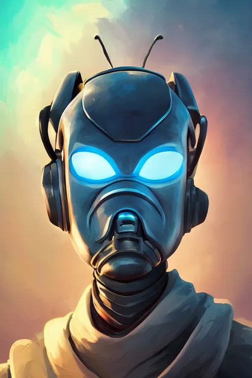 Image similar to epic mask helmet robot ninja portrait stylized as fornite style game design fanart by concept artist gervasio canda, behance hd by jesper ejsing, by rhads, makoto shinkai and lois van baarle, ilya kuvshinov, rossdraws global illumination radiating a glowing aura global illumination ray tracing hdr render in unreal engine 5