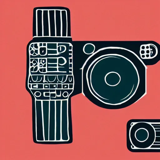 Prompt: a illustration of a icon in the shape of video camera