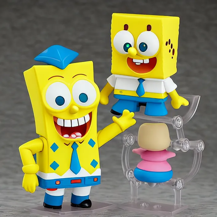 Image similar to spongebob, an anime nendoroid of spongebob, figurine, detailed product photo