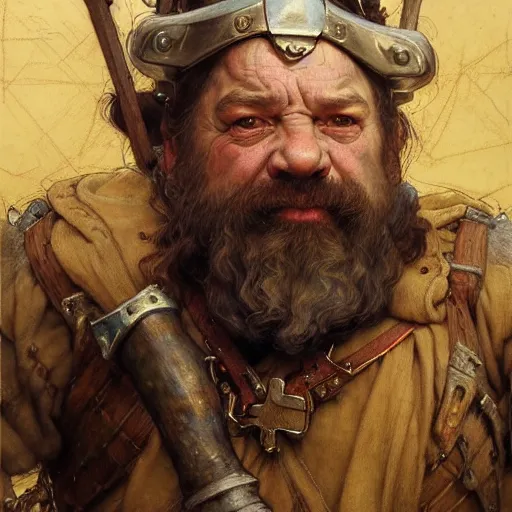 Image similar to highly detailed portrait of a dwarf peasant in the form of a tough male. d & d. art by donato giancola, eugene delacroix, ruan jia, carl larsson, peter mohrbacher. trending on artstation, intricate details, energetic composition, golden ratio, concept art, illustration, elegant art, global illuminaition