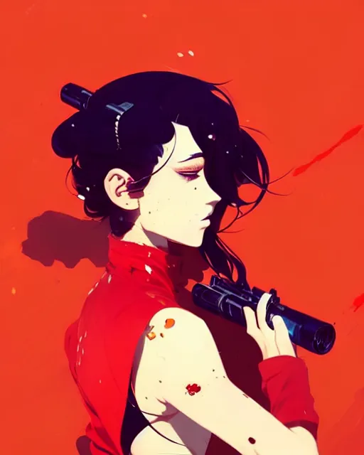 Prompt: a ultradetailed beautiful panting of a stylish gangster girl, by conrad roset, greg rutkowski and makoto shinkai, trending on artstation