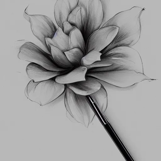 Flower sketch Ink | Pencil drawings of flowers, Flower art drawing, Flower  sketches