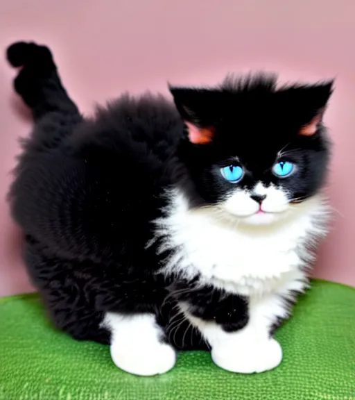 Prompt: black fluffy chantilly - tiffany cat and diluted calico