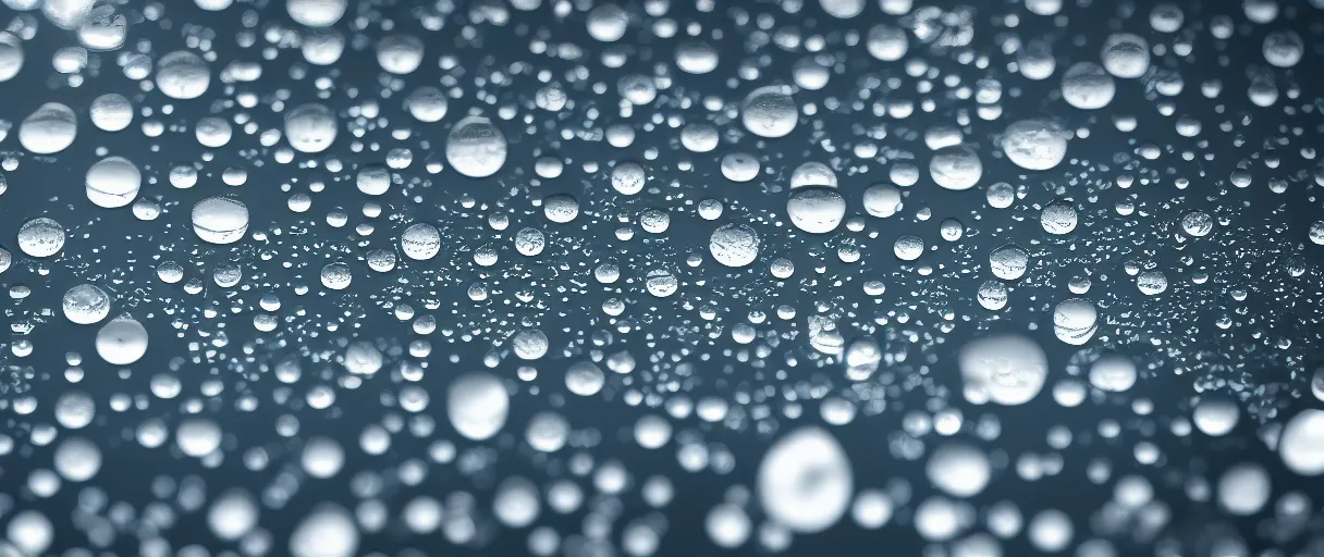 Image similar to water droplets reflected, 3 d octane render, reflective, raytracing, dynamic lighting, focus