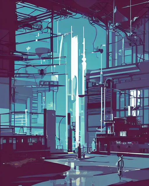 Prompt: science. clean cel shaded vector art. illustration art by makoto shinkai and and john berkey