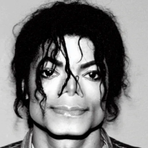 Image similar to closeup michael jackson mugshot