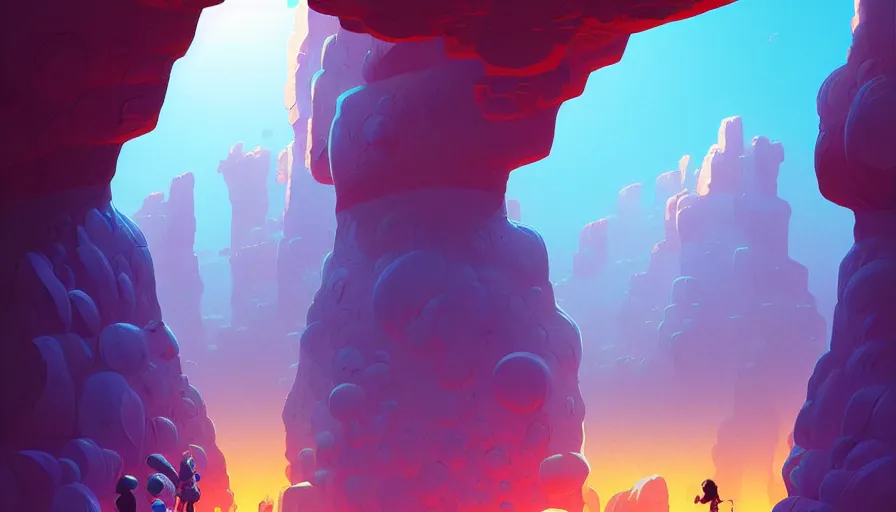 Image similar to natural cave wall, dynamic light, illustration by josan gonzales and moebius, rhads, clean thick line, comics style,