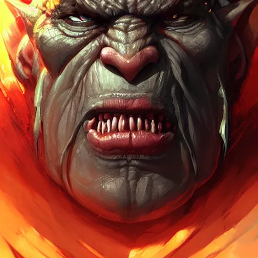 Image similar to Portrait of orc made by stanly artgerm lau, wlop, rossdraws, james jean, andrei riabovitchev ,marc simonetti