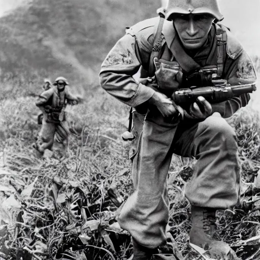 Image similar to photography of us marine corps during world war 2 in the pacific