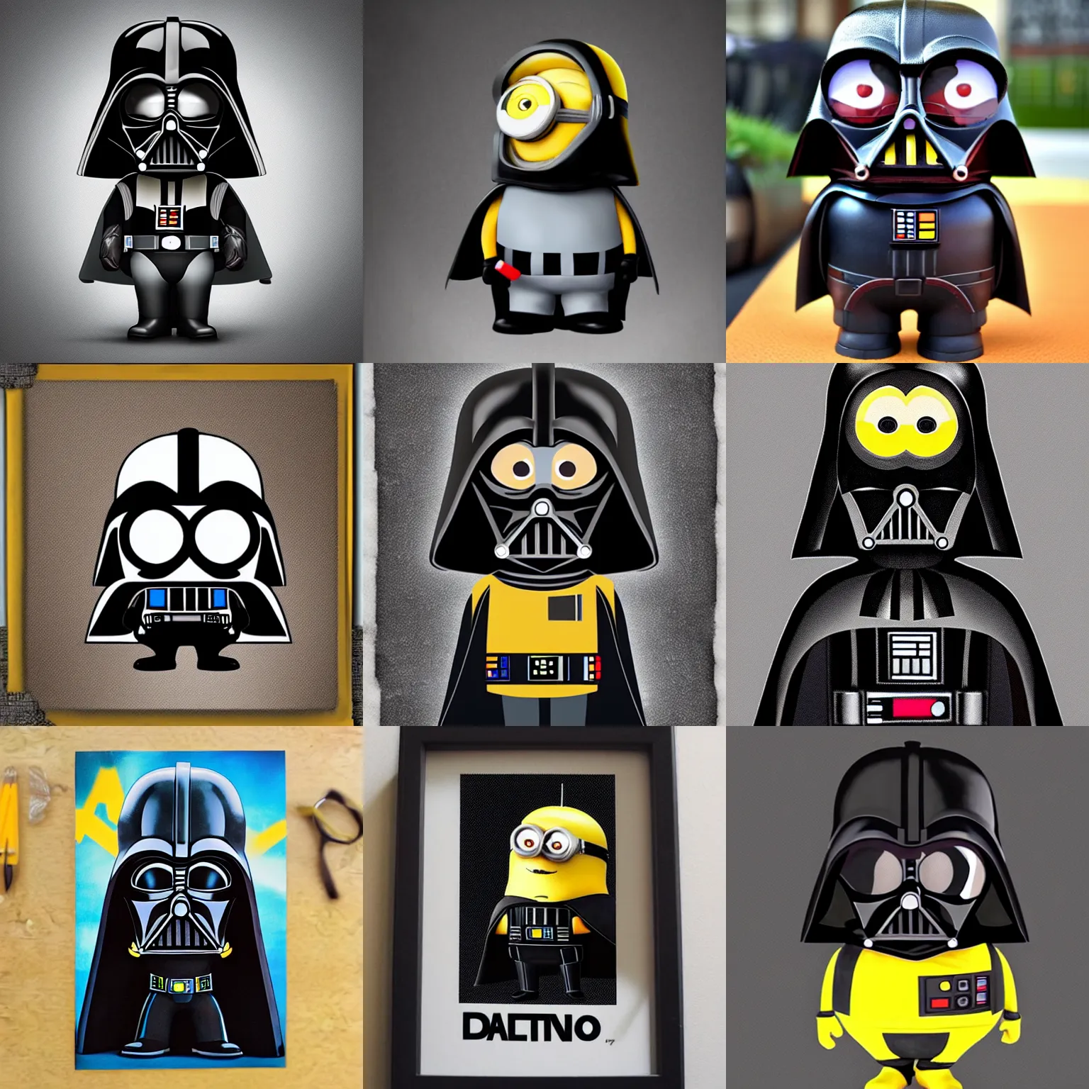 Prompt: darth vader as a minion from despicable me