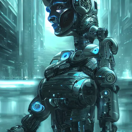 Image similar to Artificial Intelligence Singularity in the style of epic fantasy digital art and futuristic cyberpunk digital art