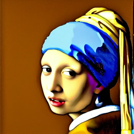 Prompt: Eric Andre painted as the Girl with a Pearl Earring by Johannes Vermeer