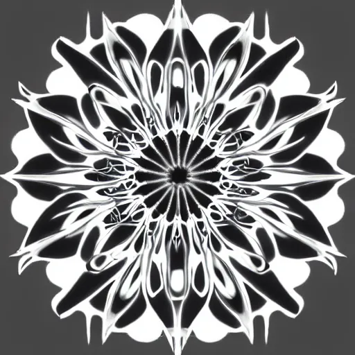 Prompt: radiograph, cymatics, symmetrical flower pattern