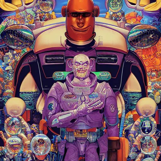 Image similar to portrait of crazy buzz lightyear, symmetrical, by yoichi hatakenaka, masamune shirow, josan gonzales and dan mumford, ayami kojima, takato yamamoto, barclay shaw, karol bak, yukito kishiro