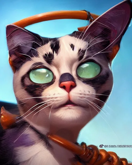 Image similar to ms. fortune the cat | highly detailed | from the pixar film sneaky cats | very intricate | cinematic lighting | award - winning | closeup portrait | by donato giancola and mandy jurgens and charlie bowater | featured on artstation