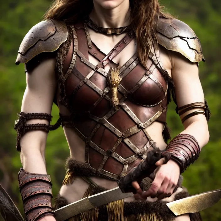 Image similar to full body photograph of alexandra daddario as a amazon warrior, Extremely detailed. 8k