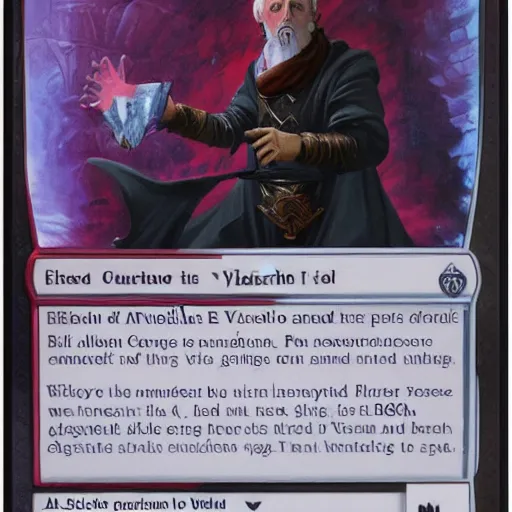 Image similar to a fully pictured magic the gathering card, depicting vladimir putin as a wizzard, 8 k