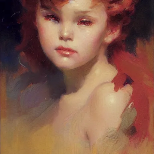 Image similar to portrait of chibi art girl, anime, painting by gaston bussiere, craig mullins, j. c. leyendecker