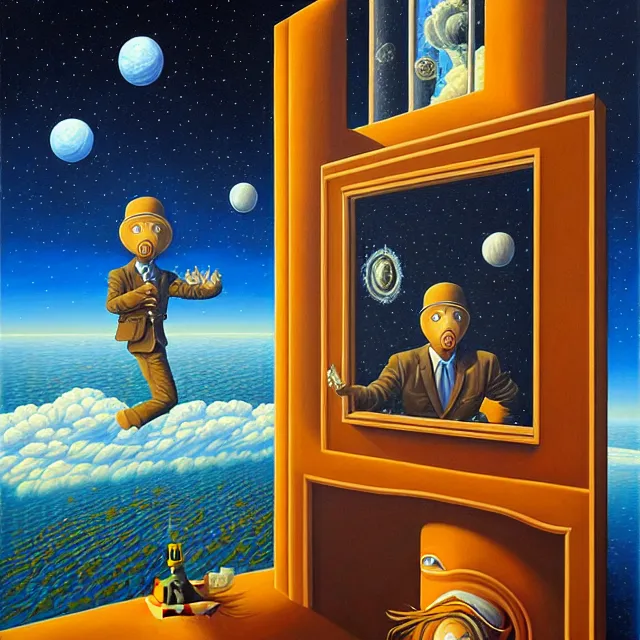 Prompt: an oil on canvas portrait painting of goofy, surrealism, surrealist, cosmic horror, rob gonsalves, high detail