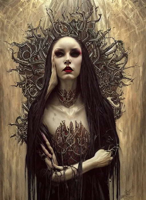 Prompt: mystic cult vampire woman, dark mystical fearful horror, epic surrealism expressionism symbolism, perfect, by karol bak, louise dalh - wolfe, masterpiece