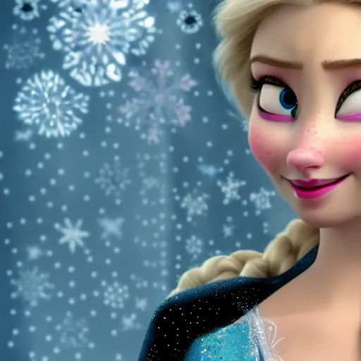 Prompt: Elsa from Frozen as real cute girl photorealistic style