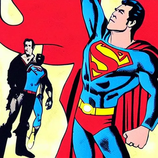 Prompt: “ bruce springsteen as superman, by jack kirby ”