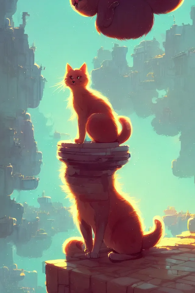 Image similar to cute cat, by victo ngai and andreas rocha and greg rutkowski, trending on artstation, unreal engine, 8 k hd wallpaperjpeg artifact, blur, artfact