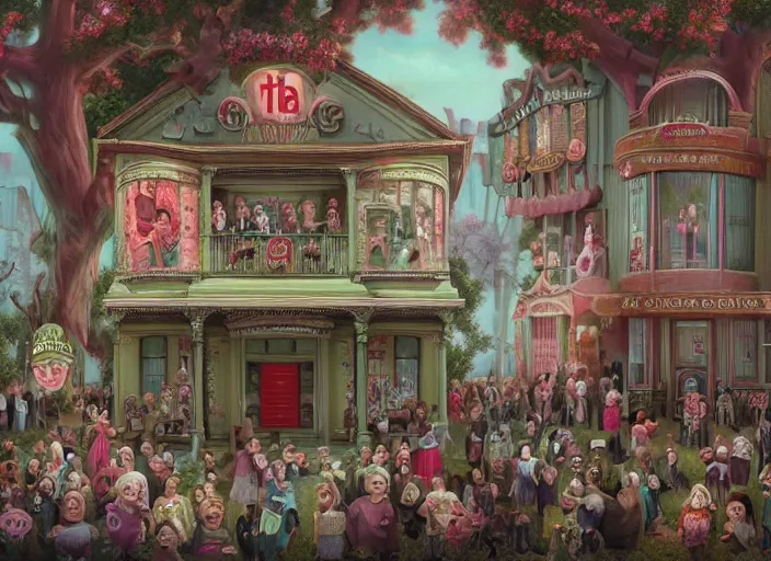 Image similar to 🎪🎟🤹♀🎠🎡, lowbrow, matte painting, 3 - d highly detailed, in the style of mark ryden,