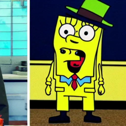 Prompt: Gustavo Fring as a spongebob character