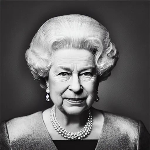 Image similar to album cover of elizabeth ii as a rapper