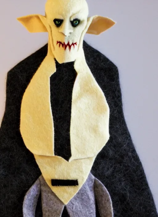 Prompt: nosferatu made from felt