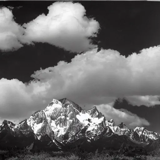 Prompt: mountain by ansel adams